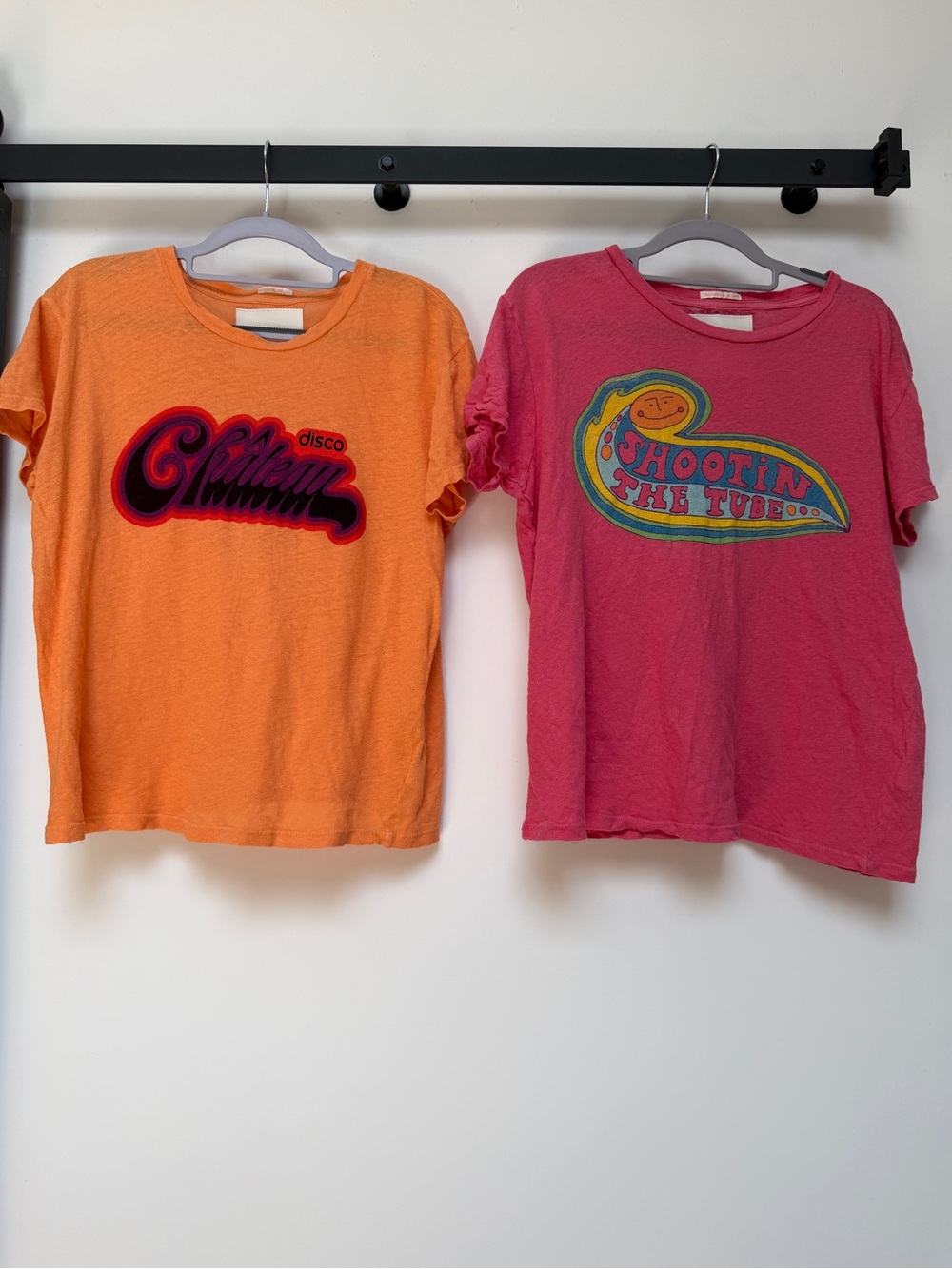 MOTHER The Sinful Tee - 2 T-Shirts Disco Chateau & Shootin the Tube - Medium